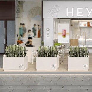 户外花箱组合外摆围挡花槽商业街咖啡店不锈钢花池隔断种植箱定制