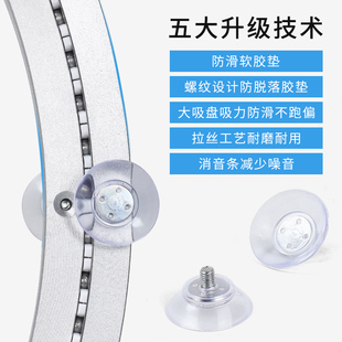 餐桌转盘底座消音玻璃吸盘大理石实木桌子圆桌面转芯轨道轴承家用