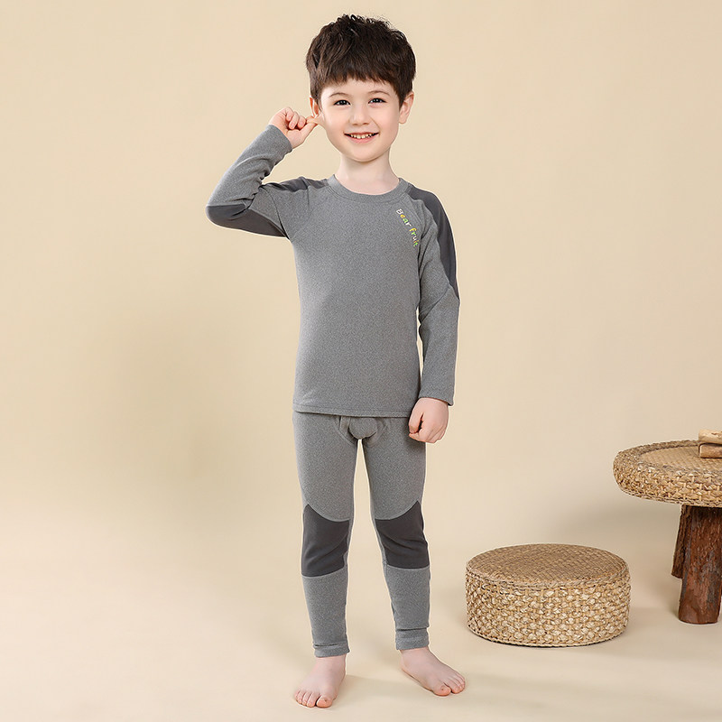 儿童保暖内衣套装德绒男童无骨秋衣秋裤加绒加厚全棉小中大童打底