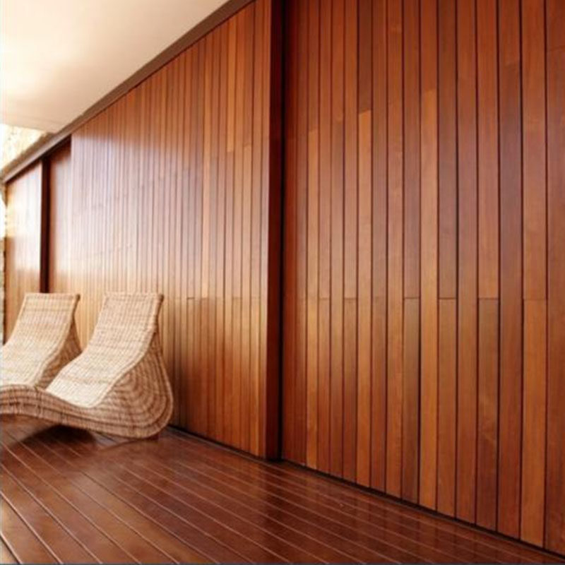 户外实木墙裙阳台桑拿板吊顶扣板墙面室内护墙装饰板印尼菠萝格