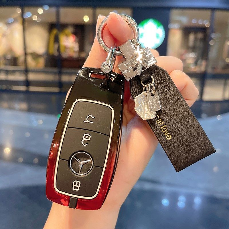 适用奔驰钥匙套E级e300l新C260L C200L扣A180包A200L壳GLB GLC