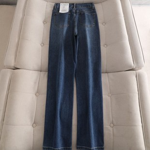 女2024春装 小个子长裤 新款 阔腿裤 宽松休闲窄版 高腰显瘦直筒牛仔裤