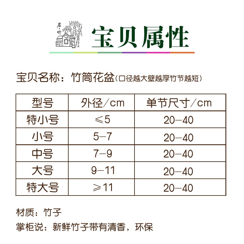 天然田园简约个性竹子多肉毛竹竹筒花盆组合小中大创意中国风室内