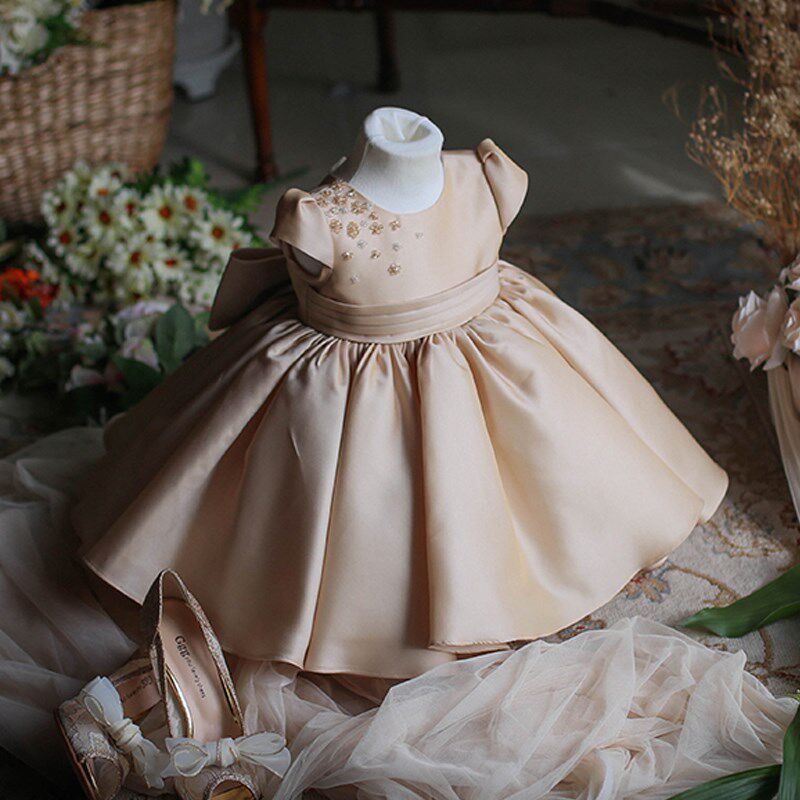 宝宝周岁礼服花童公主裙生日洋气小主持人女童钢琴比赛演出服高贵