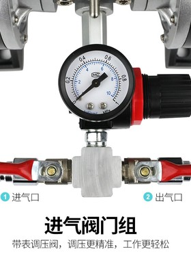百马AS20铝合金隔膜泵6分25MM气动带架隔膜油漆泵混合搅拌泵