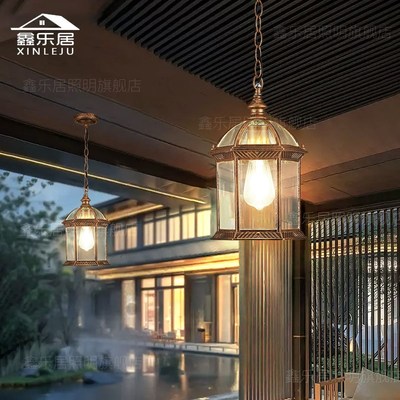 简约户外防水吊灯室外阳台阳光房廊架凉亭灯庭院大门口亭子吸顶灯