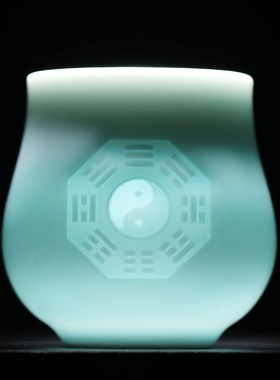 戴玉堂太极八卦供水杯贡杯净水杯供奉神像家用陶瓷供水杯圣水杯