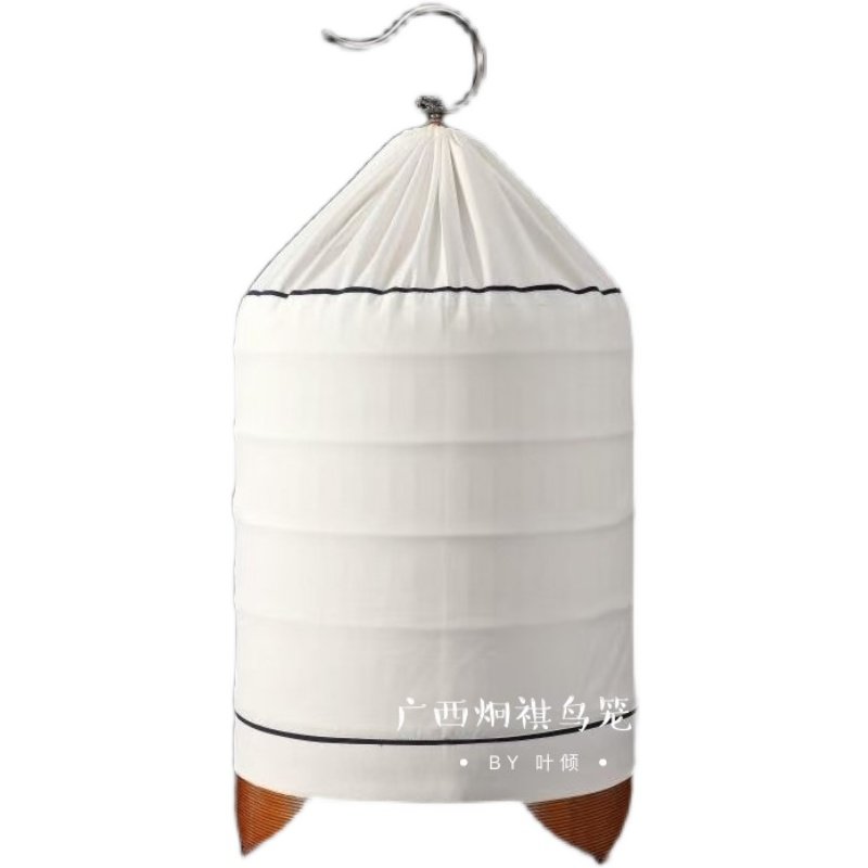 画眉鸟笼布广笼清远笼衣白黑色式罩衣高档配件双层圆型36生头换毛