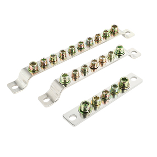 20mm接地排接线端子排机房配电箱汇流排零地排 10孔地排3 纯铜5