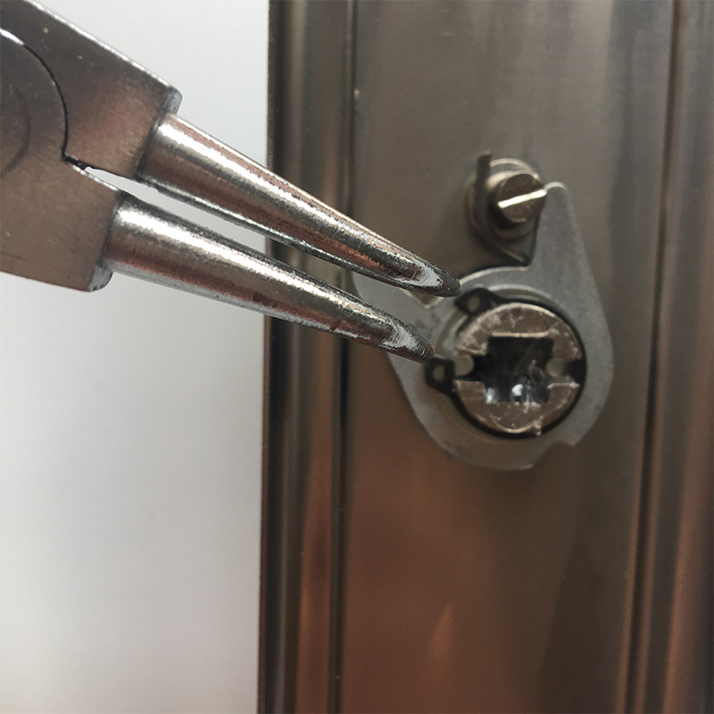 6寸宁桥卡簧钳子更换防盗门把手 自动锁锁芯白内卡外卡曲口直口轴