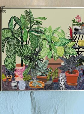 北欧清新绿植小众挂画美式田园风格装饰画办公室儿童房玄关客厅画