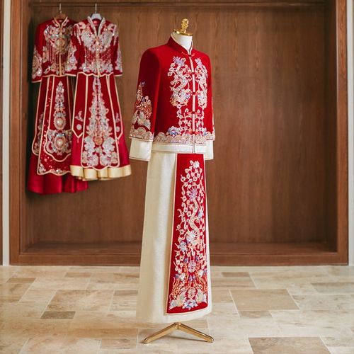 秀禾服男士新郎2024新款中式接亲婚服复古唐装敬酒服龙凤褂秀和服