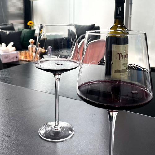 红酒杯套装家用方形高脚杯无铅水晶勃艮第葡萄酒杯高档创意醒酒器
