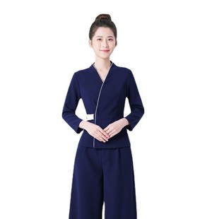 春夏美容师技师工作服女气质养生会所足疗足浴高端美容院制服 新款