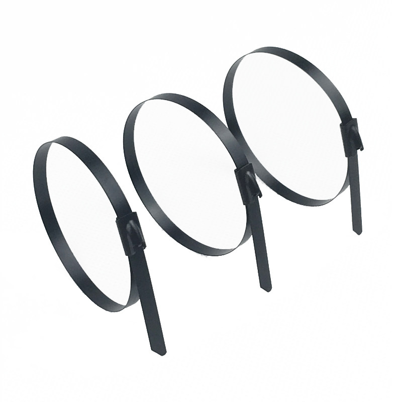 全身喷塑不锈钢扎带4.6*300mm 黑色自锁式金属捆绑带 卡扣 防腐蚀