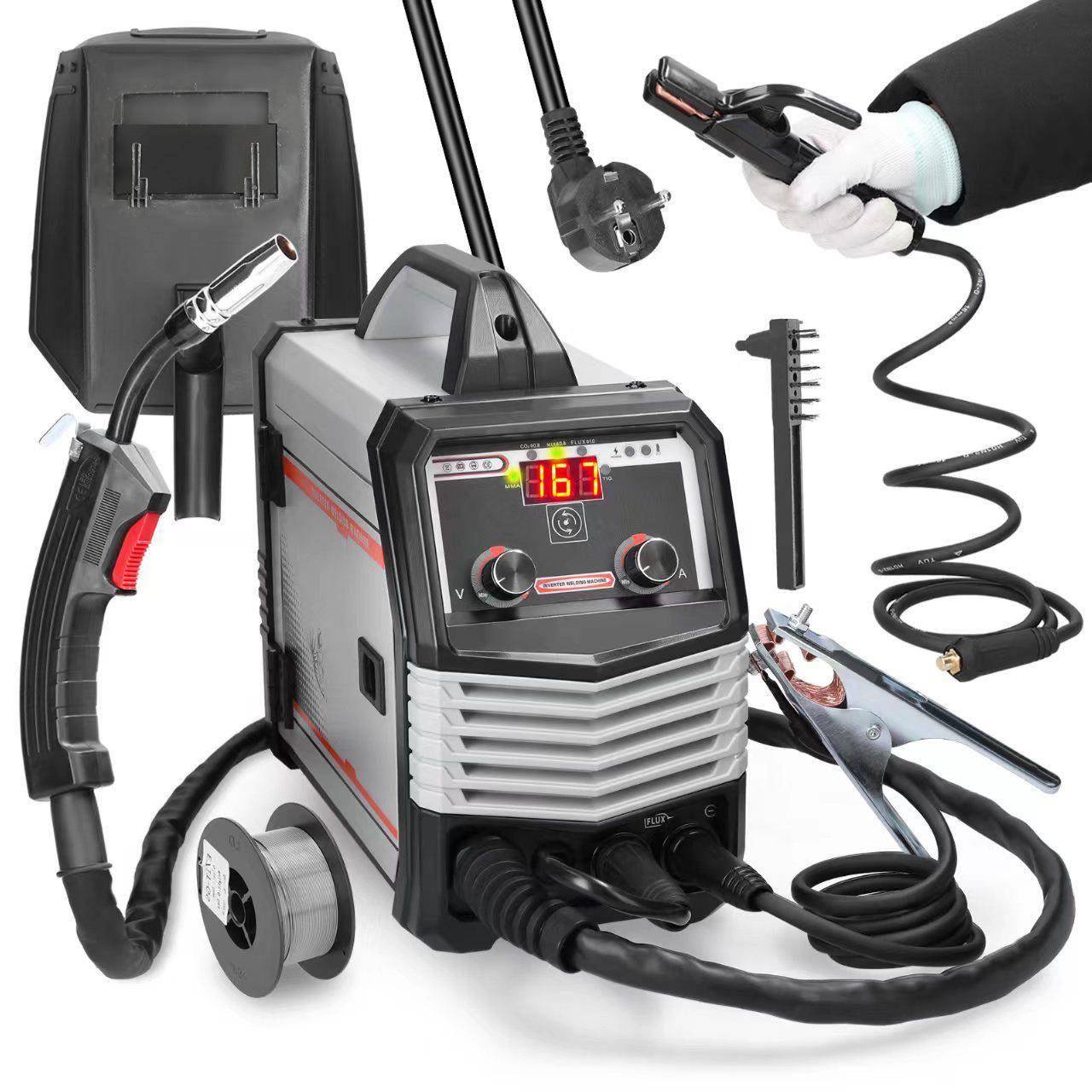 2024款120A220V电压1kg4合1多功能气保焊机MIG/MAG/TIG/MMA电焊