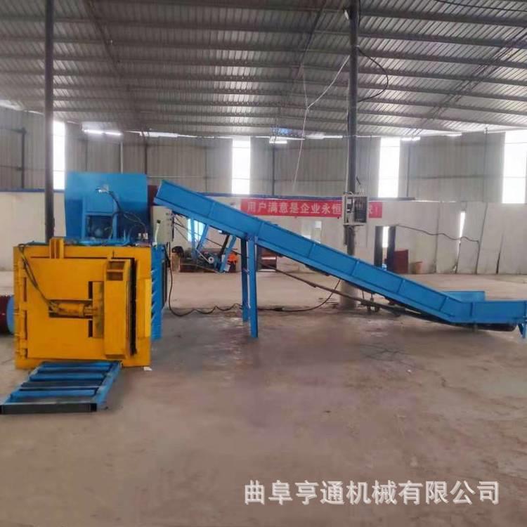 120吨卧式废纸打包机全自动塑料瓶压缩打包机尼龙袋卧式打包机