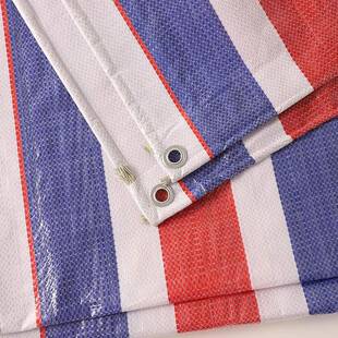 彩条布三色篷布聚乙烯双面覆膜防雨遮阳包边打孔篷盖布装修雨布