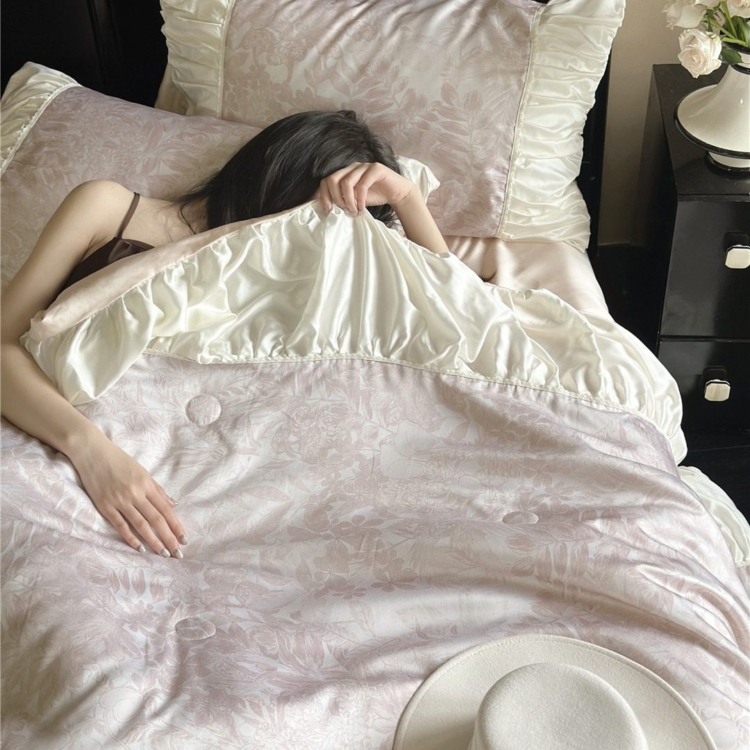 法式少女心60支兰精天丝夏被四件套褶皱花边凉感夏凉被空调被薄被,办公设备/耗材/相关服务,其它,淘宝优惠券,粉丝福利购,淘宝优惠卷