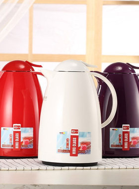 乐狮玻璃内胆保温壶家用大容量小暖壶开水壶欧式热水瓶白色红色保