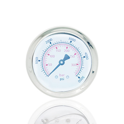 供轴向全钢压力表不锈钢横向背装高压YBF40Z 340BAR 5000PSI G1/4