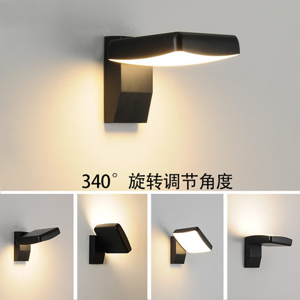 LED户外壁灯防水别墅阳台庭院大门口人体感应走廊过道室外墙壁灯