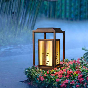 户外灯防水新中式轻奢庭院景观灯仿云石室外引路灯别墅花园草坪灯