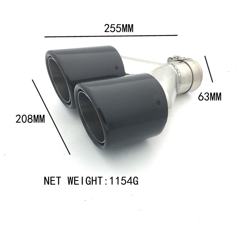 厂家直销一分二Y型双出汽车排气管尾喉天蝎碳纤维排气管通用尾喉