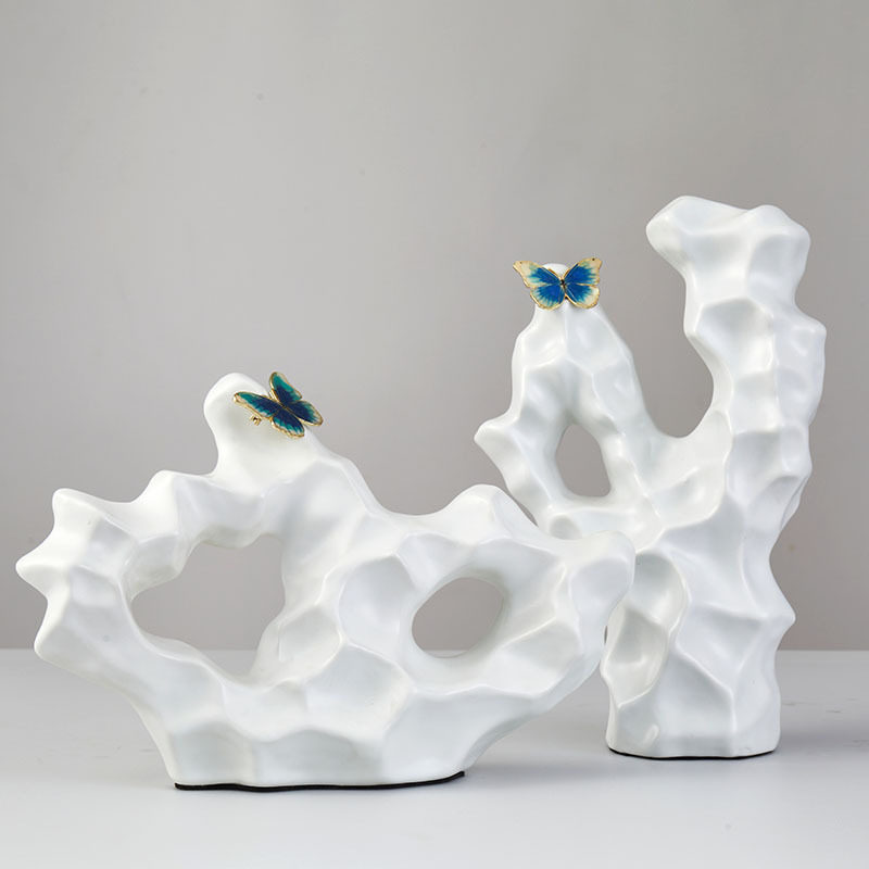 新中式白色太湖石假山陶瓷家具装饰摆件样板房玄关电视柜软装配饰,家庭/个人清洁工具,厨卫防水贴/条,淘宝优惠券,粉丝福利购,淘宝优惠卷