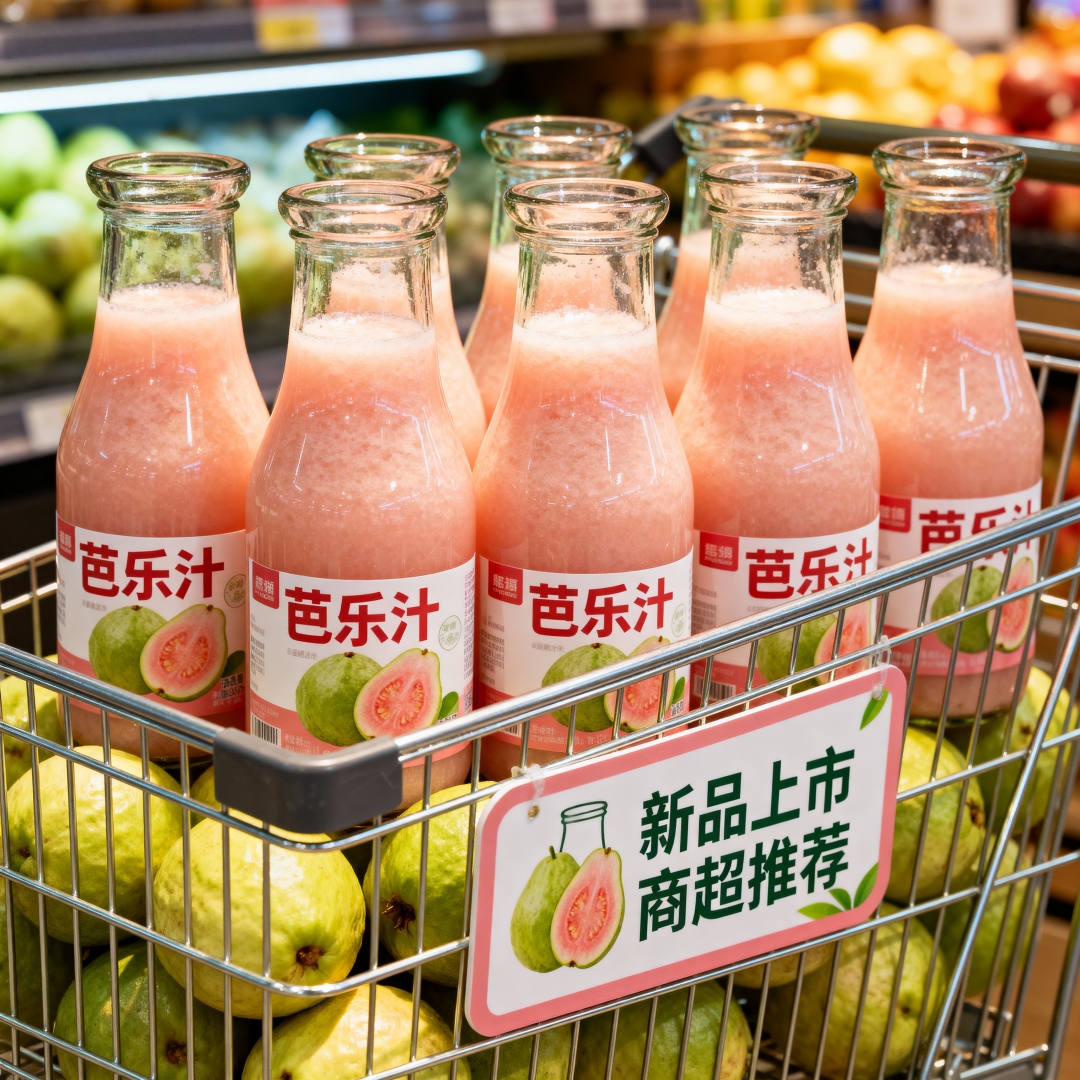 【掌柜推荐】芭乐汁复合果汁饮料300ml*12瓶番石榴果味浓郁解渴