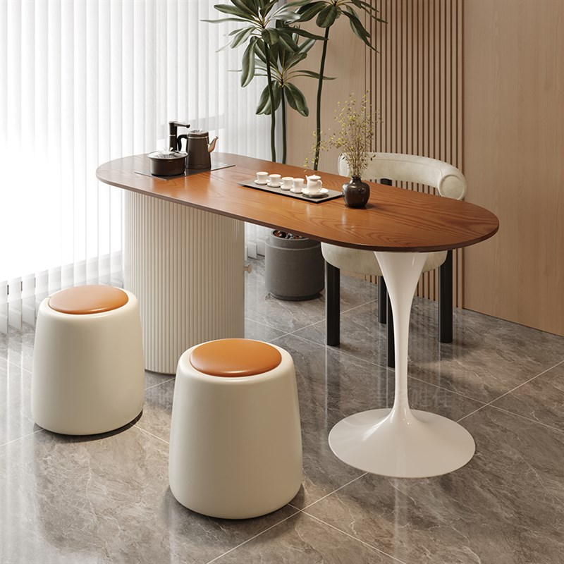 实木阳台茶桌椅组合泡茶桌书桌一体轻奢新款小型茶台烧水壶嵌入式