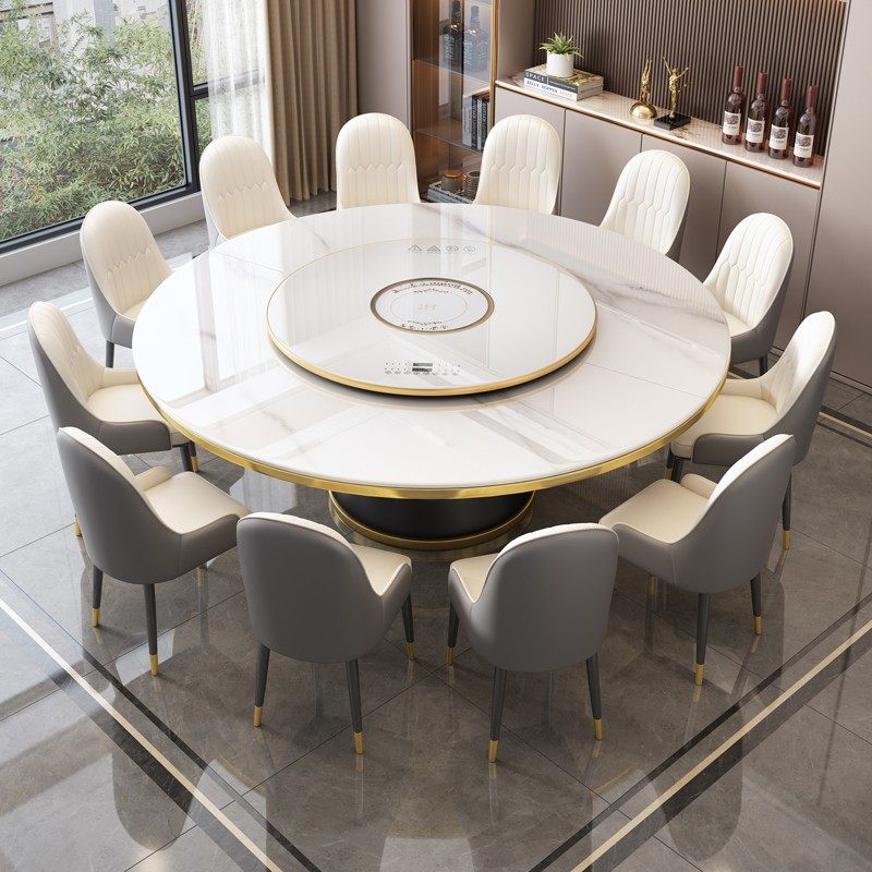 圆形岩板餐桌轻奢简约家用餐饮商用饭桌酒店大理石圆餐桌旋转圆盘,3C数码配件,其它配件,淘宝优惠券,粉丝福利购,淘宝优惠卷