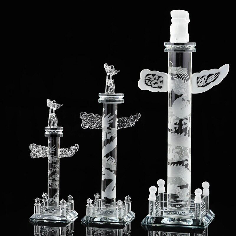 水晶中华柱华表家居装饰 开业庆典 水晶商务公摆件量大从优