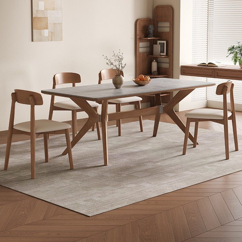 北欧实木岩板餐桌家用小户型现代简约橡胶木x型腿餐桌哑光吃饭桌,3C数码配件,其它配件,淘宝优惠券,粉丝福利购,淘宝优惠卷