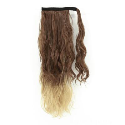 新款Brightlele日本时尚卷假发绑马尾手工蓬松捆马尾 渐变马尾辫