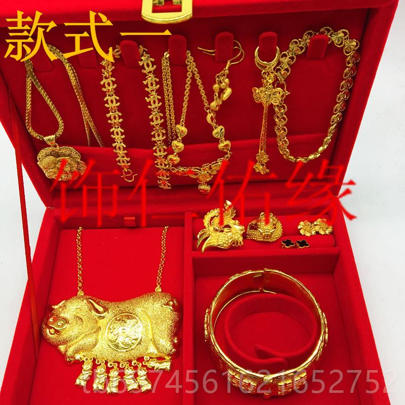 新款庆大红布金喜首包饰收纳盒子木质饰品戒指收纳结婚嫁绒妆首饰