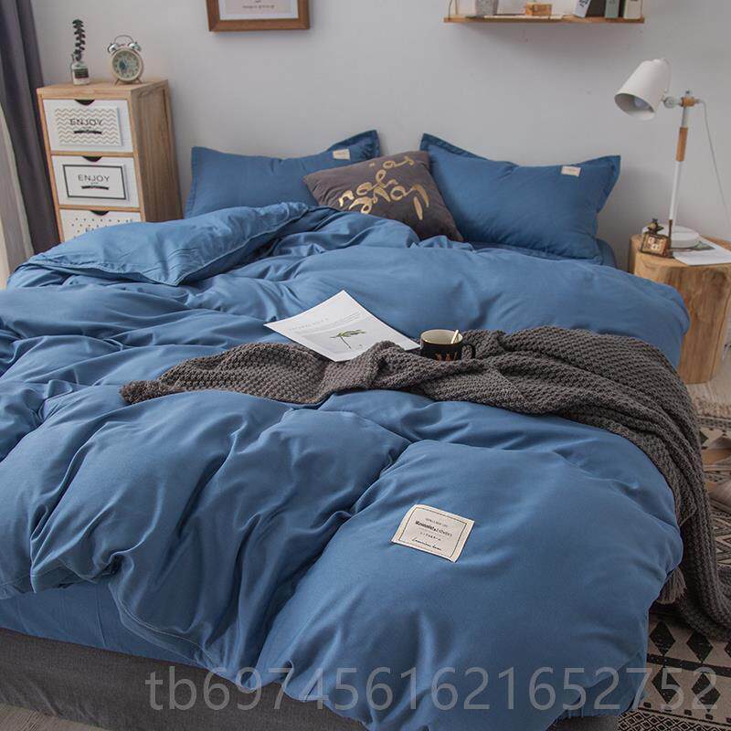 新款纯色.四件套北套欧ins简约网红款少女心1m被套床8单三件4床上