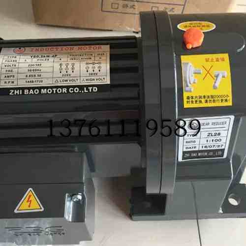 YS0.4KW-4P ZHI BAO MOTOR CO.，LTD减速马达 电机 ZL28 20:1 ZF2