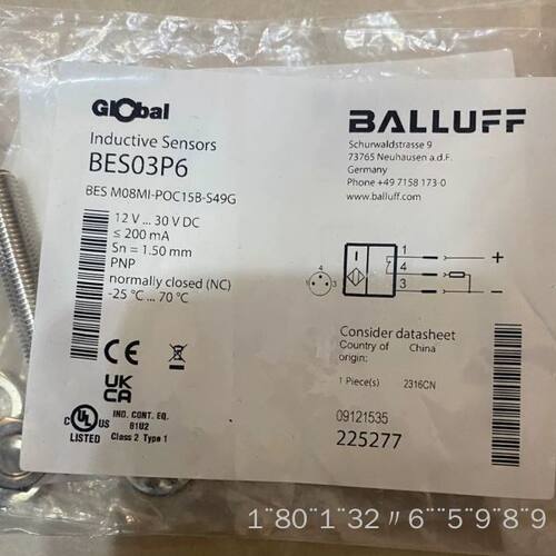 BES03P6接近传感器，型号BES M08MI-