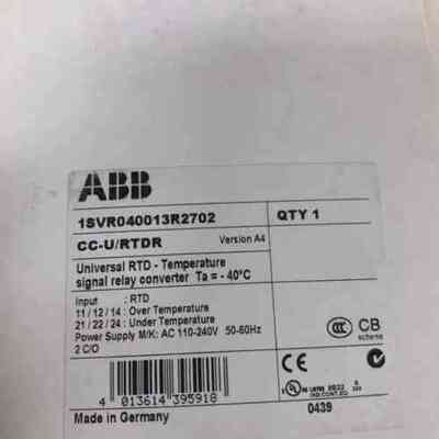 议价1SVR040013R2702 CC-U/RTDR ABB温度信号转换器维修