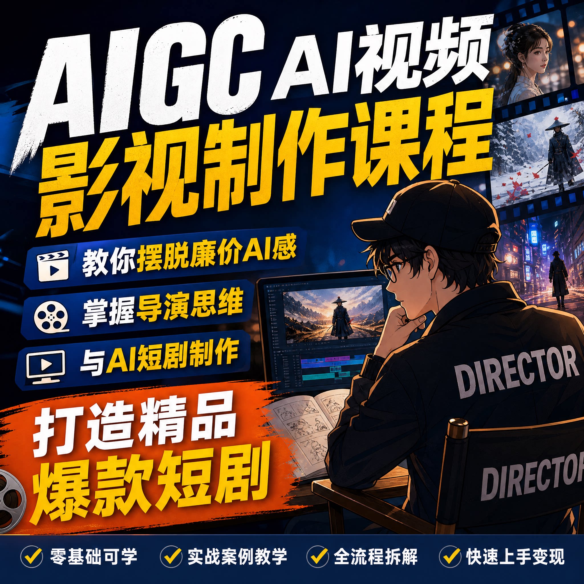 AIGC AI 视频影视制作课程 AI 短剧全流程实操教学资料