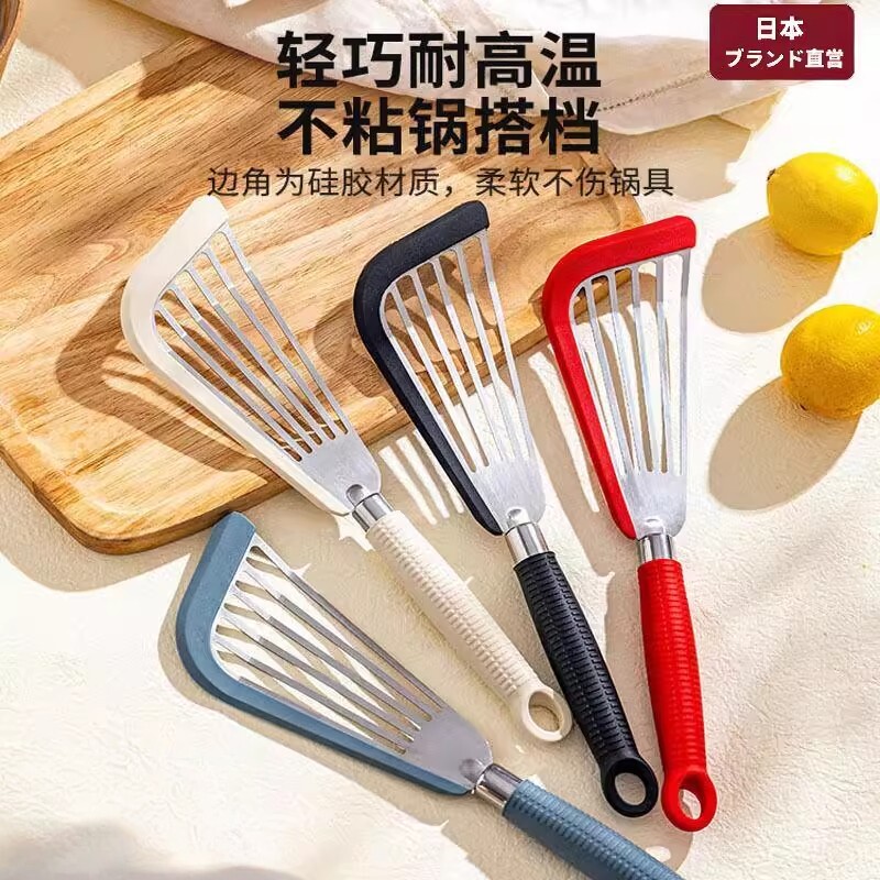 高端品质不锈钢煎鱼铲家用炒菜煎饼漏铲硅胶锅铲蝴蝶铲不粘锅锅高