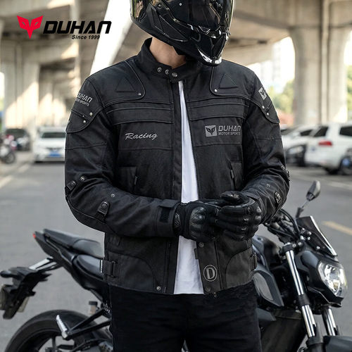 杜汉夏季骑行服防雨水机车夹克赛车服通勤防摔骑士服套装男