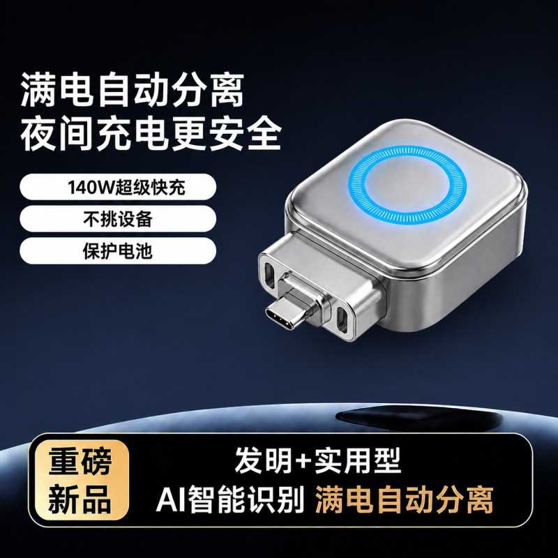 AI智能140W快充充电器满电自动防