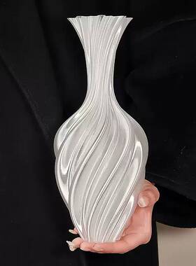 3D打印丝绸白花瓶摆件客厅水养