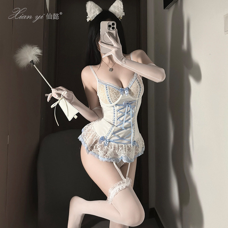 仙懿内衣蕾丝透视火辣女仆cos服性感免脱调动情欲睡衣约会战袍686