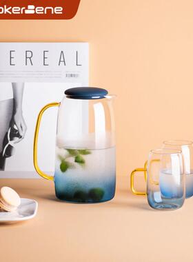 CookerBene北欧风简约大容量家用凉冷水壶耐高温玻璃泡花茶杯套装