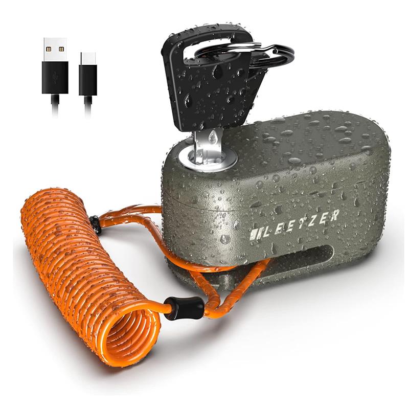 出口国外！高端机车自行车碟锁碟煞锁 防撬型机车充电110db防盗