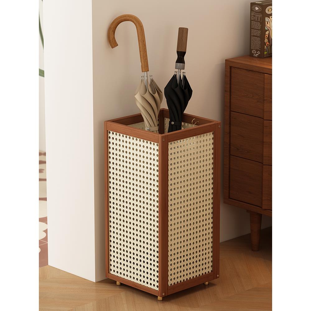 侘寂风雨伞收纳架家用门口落地式收纳筐入户伞架置物架玄关雨伞筒