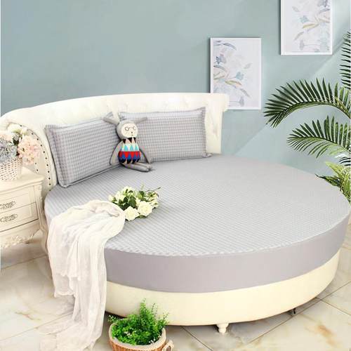 新款圆床凉席华夫格3D床笠款冰豆豆凉席三件套夏季冰丝席可机水洗